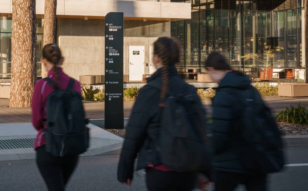 Students with signage.